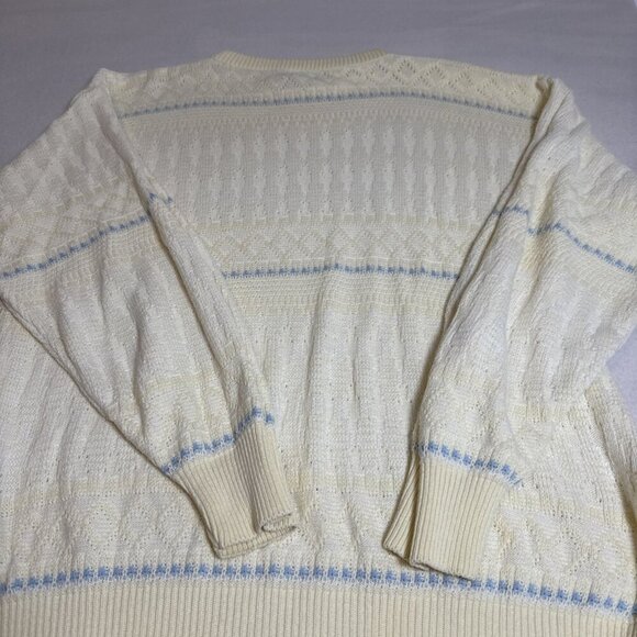 Vintage Jantzen Size Med Men’s Loose Knit Sweater‎ Yellow Blue - Picture 3 of 7